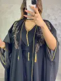 L'Abaya Noire Onyx & Or Impérial