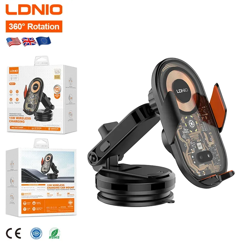 SUPPORT SMARTPHONE AUTO AVEC CHARGEURS SANSFIL MA30 15W by LDNIO