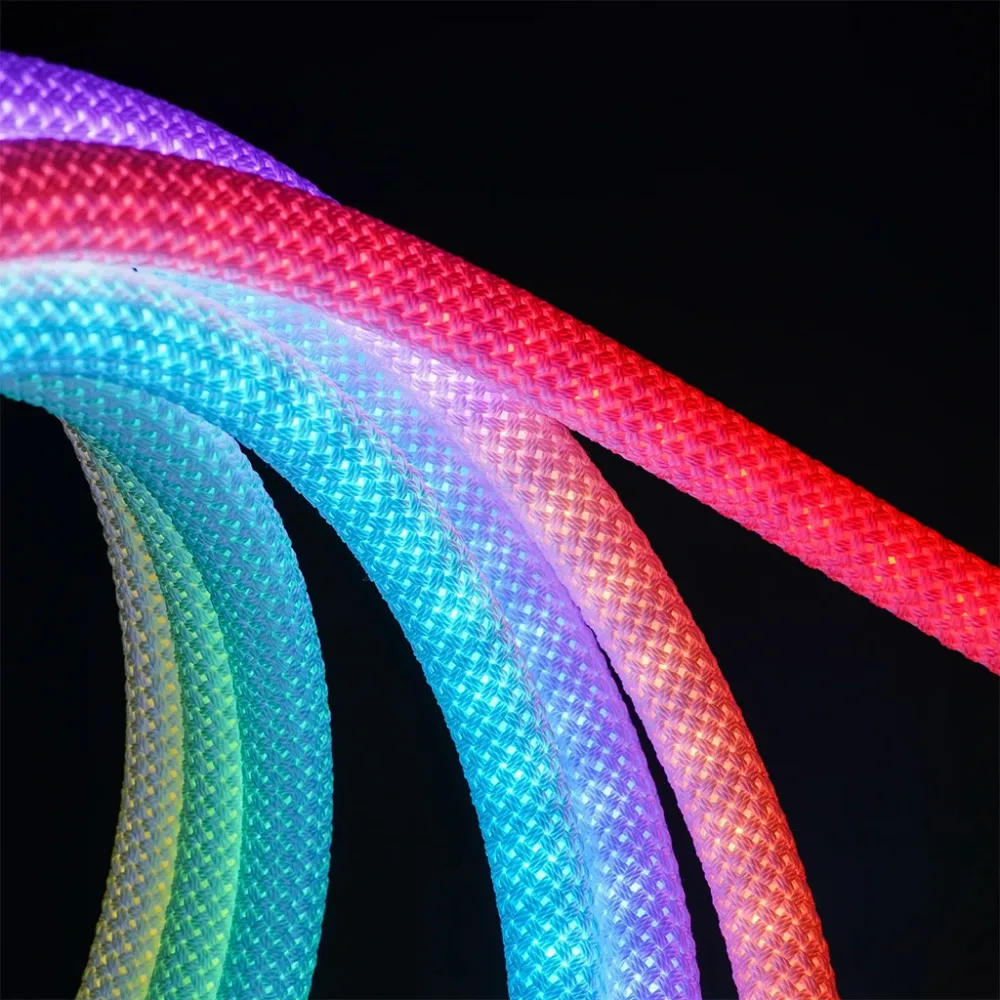 Bande LED Néon RGB motif réticulaire rond à 360 degrés flexible – شريط إضاءة ملونة