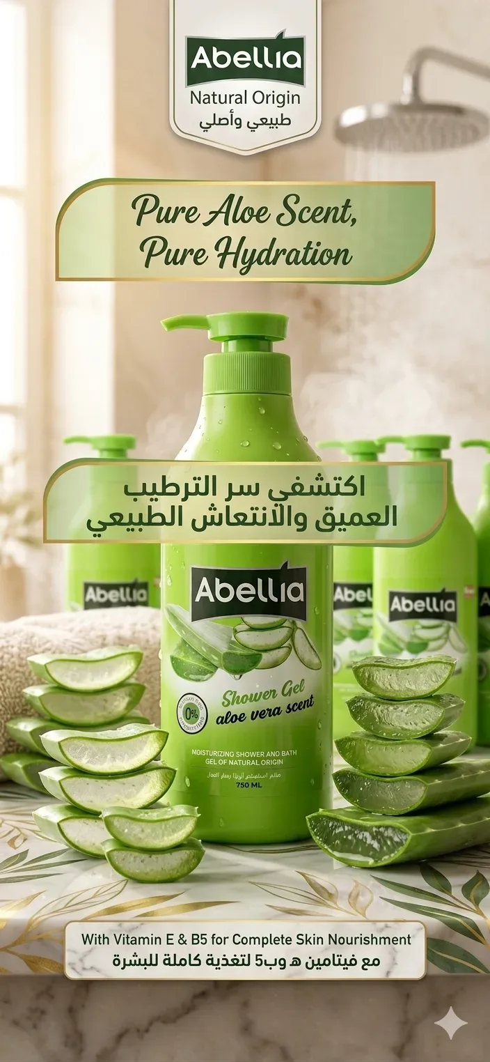 Abellia جال دوش بعطر الصبار 750ml