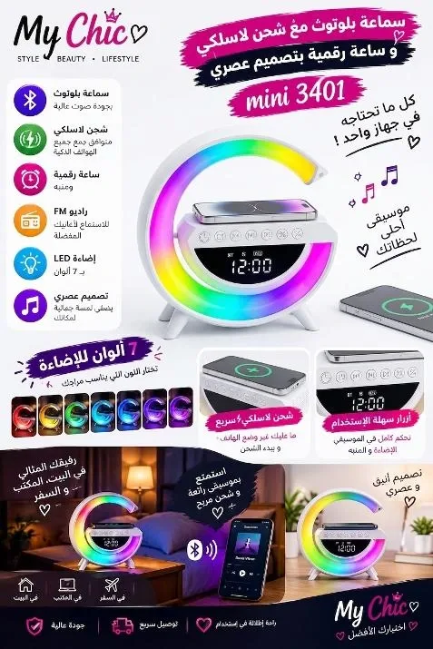 LED WIRELESS CHARGING SPEAKER Mini 3401