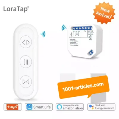 Switch avec Télécommande RF Tuya Smart Contrôle des Volets Roulants
