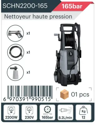 Nettoyeur haute pression 2200w 165 bar