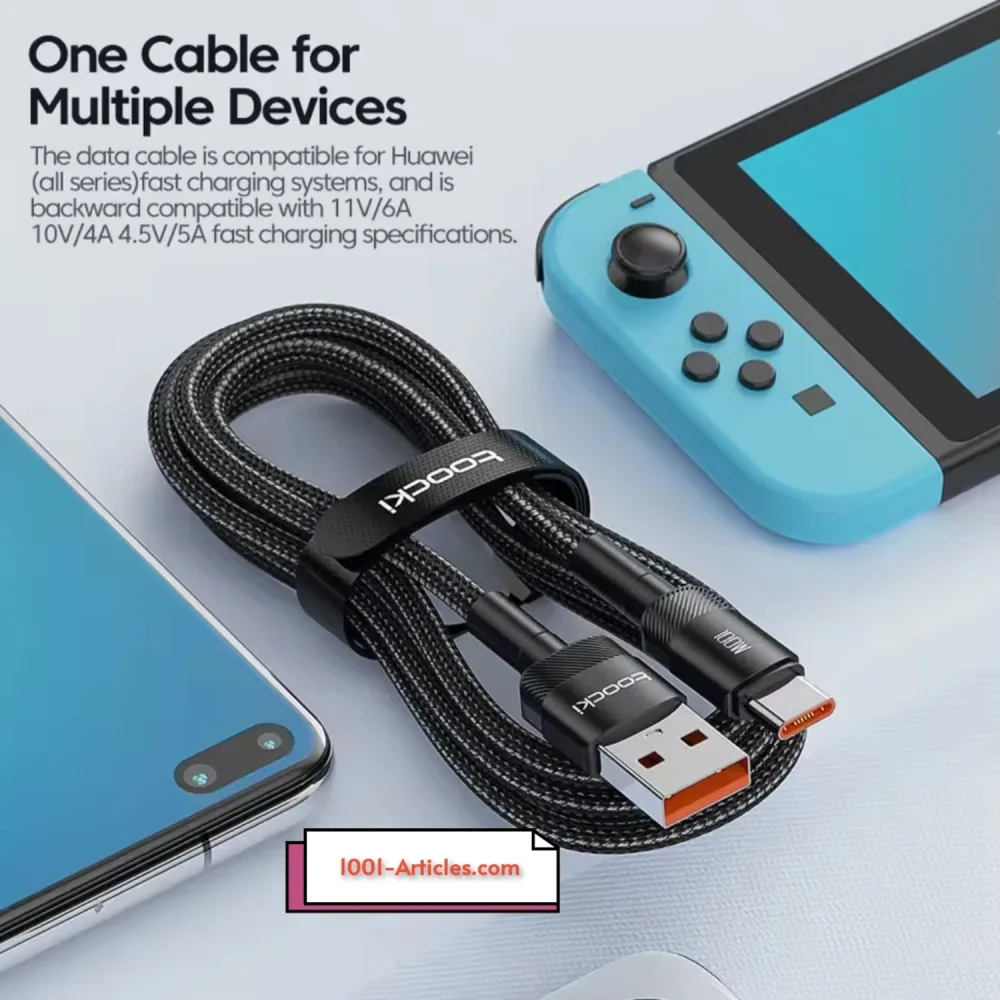 Cable Original Toocki PD 100W 6A USB-Type C