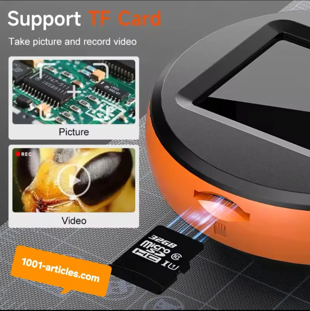 Loupe numérique / Microscope portable 2 MP, IPS 2.0 pouces, UHD 1080p, zoom 50X.