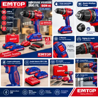 Visseuse 20V EMTOP