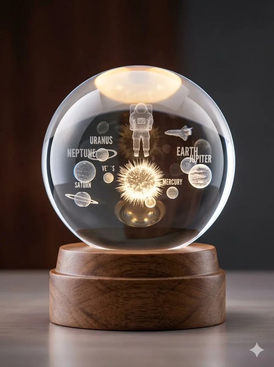 Veilleuse boule de cristal 🔮 3D " 9cm "