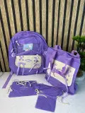 Sac à Dos Multifonctionnel Kawaii Grand Volume Imperméable et Résistant 5Pcs Bleu SACKDS11BL - حقيبة ظهر بعدة قطع بتصميم كاوايي