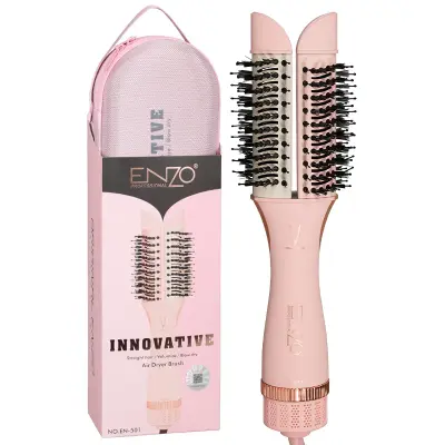 Brosse Saufflante ENZO EN-501  Innovative Air Dryer Brush - Dual Design Blow Dry, Straighten & Volumize with 800 Million Negative lons