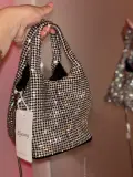 Crystal Luxury Bag – Silver & Midnight Blue Edition