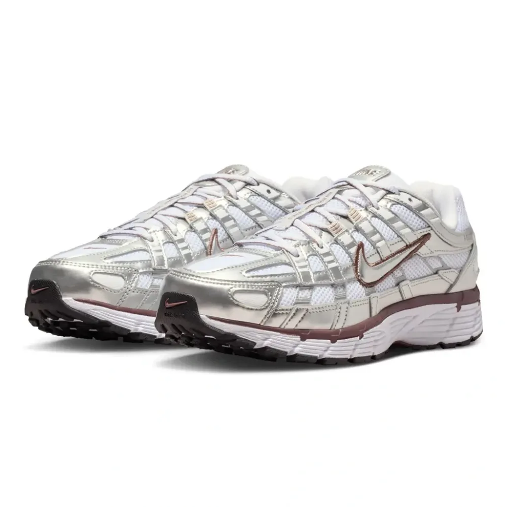 Nike P-6000 White Metallic Silver Tattoo Women's
