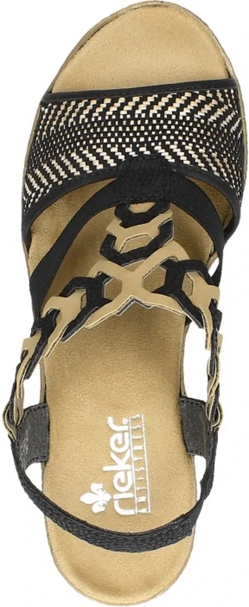 Sandales Femme Rieker Antistress 638C7-00 Noir – Talon 6,5 cm