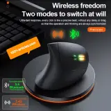 Souris verticale sans fil Bluetooth et RF 2.4GHz, Rechargeable, Ergonomique.