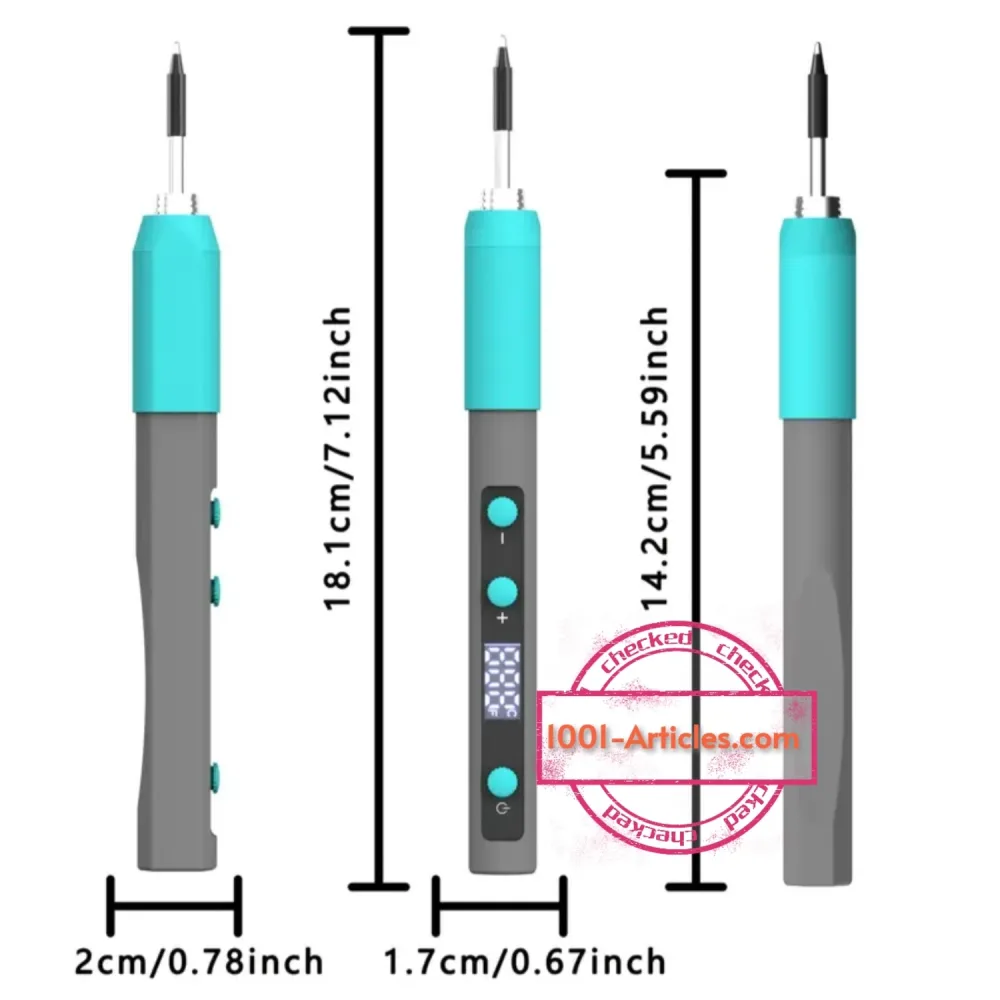 Fer à souder électrique portable, écran LED, Température réglable, USB Type C.