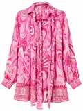 Ensemble femme rose imprimé avec pantalon fluide – Taille M