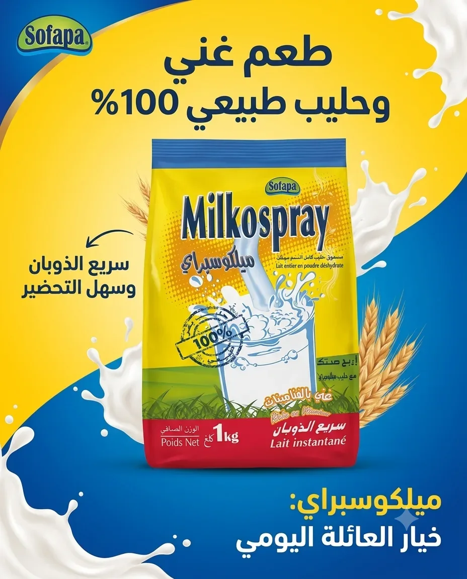 ميلكوسبراي حليب لحظة 1كلغ
