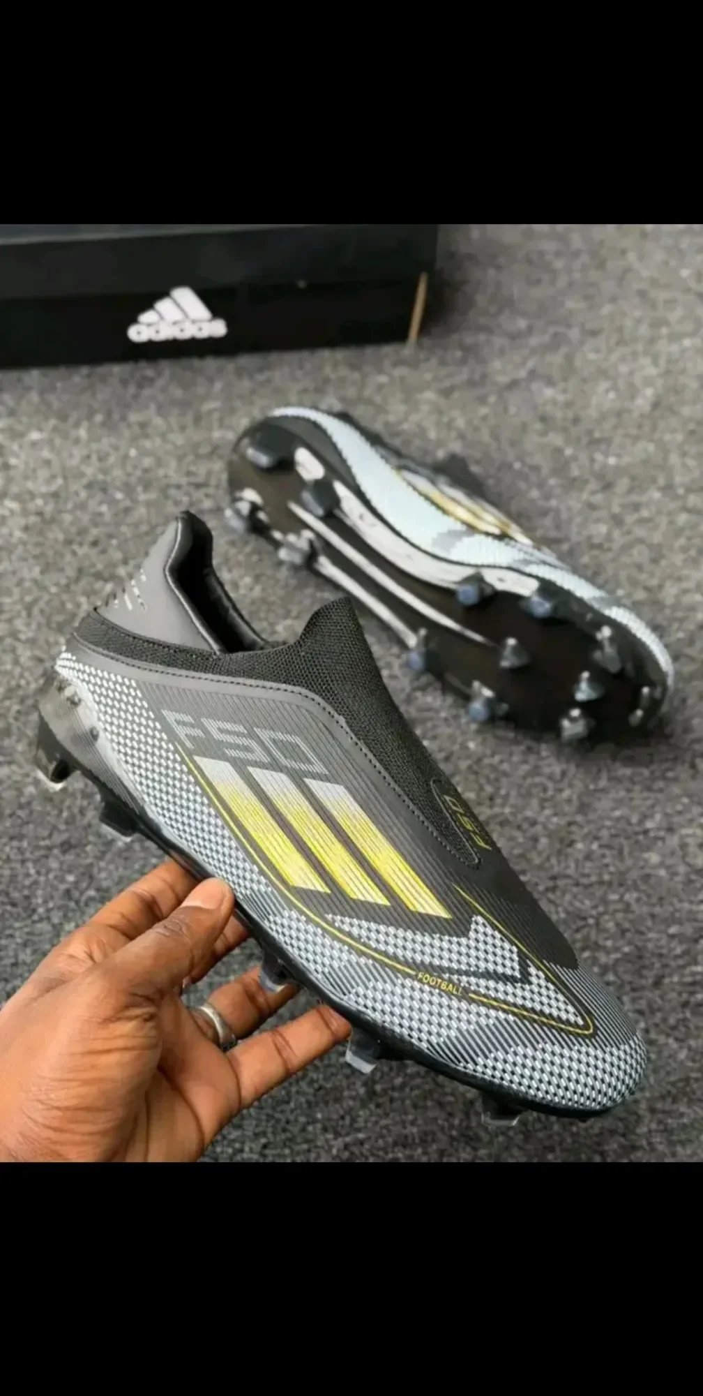 black and gold Adidas F50 Elite
