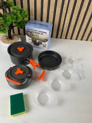Ensemble de cuisine portable en alliage d’aluminium pour camping – طقم أدوات الطبخ للتخييم
