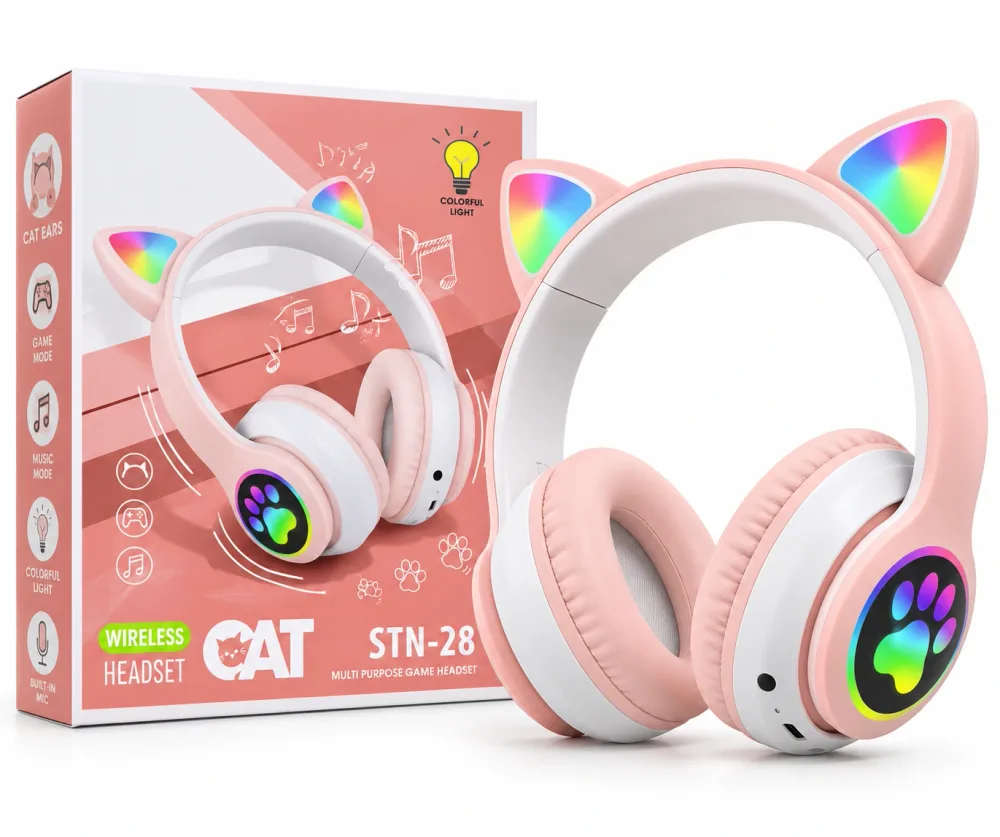 Casque Bluetooth Cat STN-28 avec LED RGB – Wireless