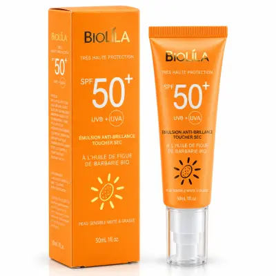 BIOLILA Émulsion Solaire SPF50+ Toucher Sec 50 ml