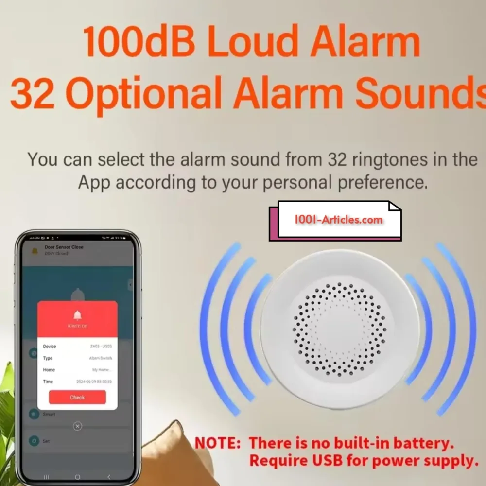 Sirène - alarme sonore de sécurité intelligente - Wifi - Zigbee Tuya Smart