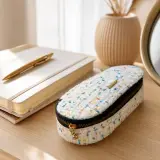🌸 Trousse Ovale en Tweed Multicolore