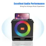 ZQS-828 Enceinte solaire portable Bluetooth avec éclairage LED RGB, radio FM et prise en charge de carte TF pour aventures en extérieur et fêtes