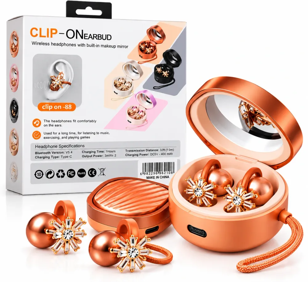 Écouteurs Bluetooth Open Ear Clip-On 88 avec Miroir Intégré