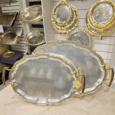 Plateau de Service Ovale Royal – Collection Art | Silver Tableware