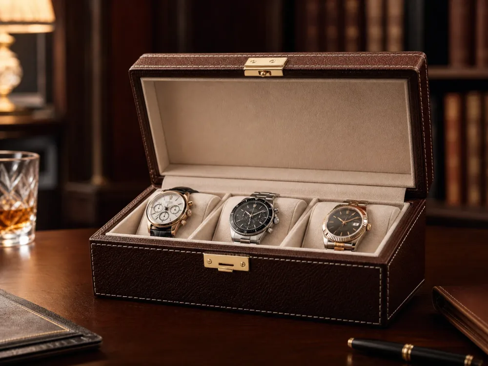 Coffret à Montres en Cuir – 3 Compartiments 🕰️