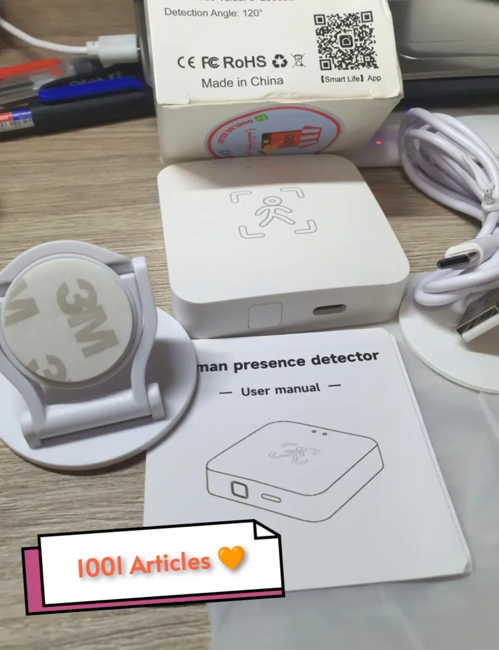 Capteur de présence PIR, Tuya Smart, WiFi / Zigbee, USB