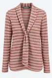 Camomilla Italia – Gilet rayé à nouer rose et beige