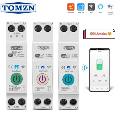 Disjoncteur intelligent TOMZN Tuya Wifi avec rail DIN