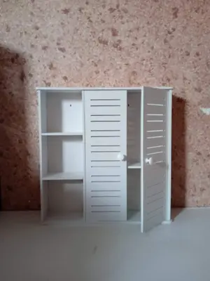 Wall-Mounted Slatted Cabinet Set CNC File