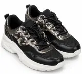 Sneakers Femme Claudia Ghizzani – Noir & Argent – Semelle Blanche – Taille 38