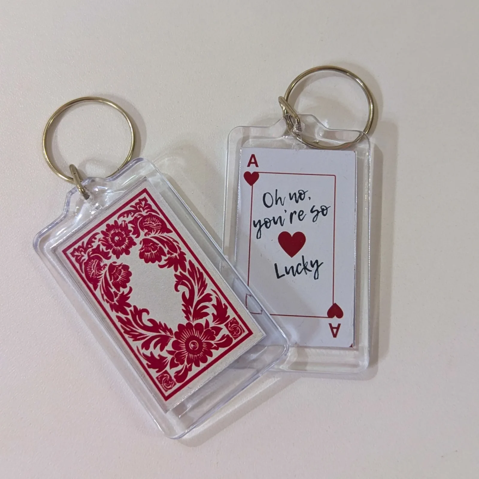 2 Porte clés matching poker lucky