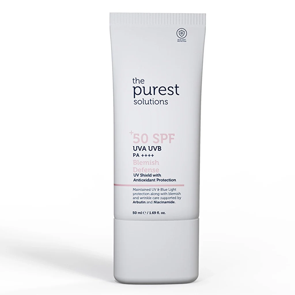 Crème solaire The Purest Solutions enrichie en antioxydants pour peaux à imperfections, FPS 50+