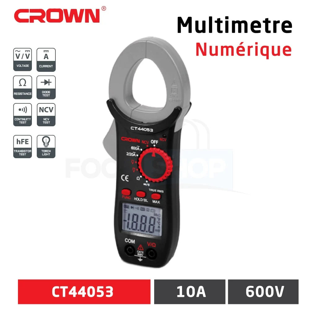pince ampèremétrique numérique CROWN CT44053. 