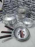 Pack6 aluminium/3 marmite /3 me9ali /Couscousier/