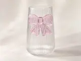 🎀 Verres en Verre Nervuré avec Nœud Décoratif - Collection Romantique