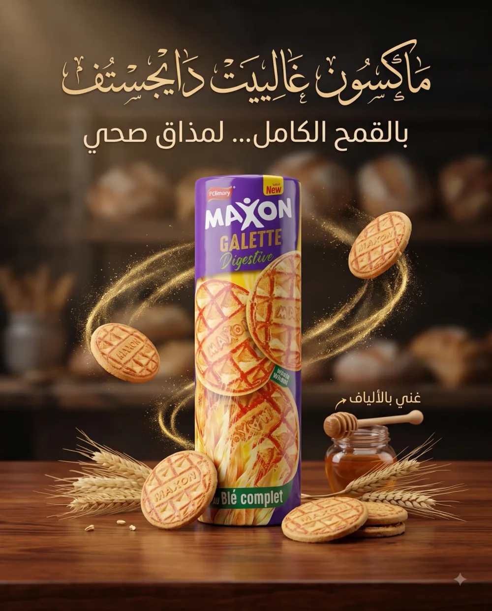 بسكويت بالقمح الكامل -ماكسن-