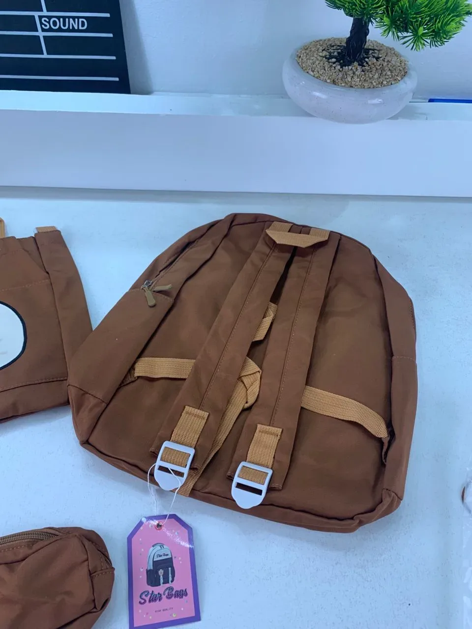 Ensemble de Sacs Snorlax 3Pcs Design Kawaii Marron – حقيبة مدرسية 3 قطع لون بني