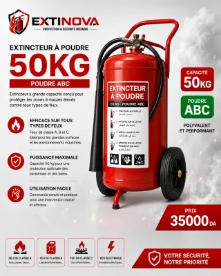 Extincteur poudre A B C 50 Kg
