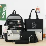 Sac à Dos Multifonctionnel Kawaii Grand Volume Imperméable et Résistant 5Pcs Mauve SACKDS33MV - حقيبة ظهر بعدة قطع بتصميم كاوايي