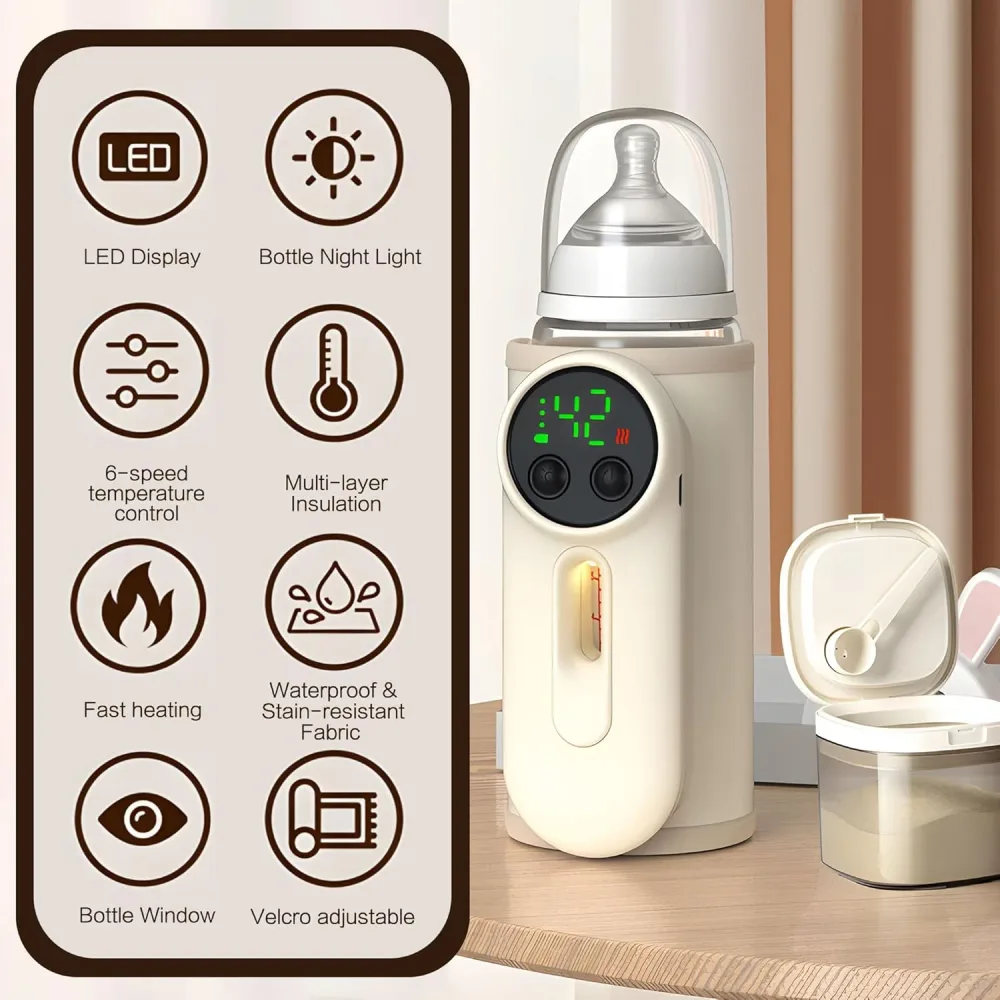 Chauffe-biberon électrique Rechargeable USB Affichage de la température - سخان قارورة الحليب للأطفال