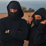 HOODIE NINJA الشبح نينجا الاصلي قطني قلاسي من خارج بملمس ناعم ومقطن وسخون من داخل للشباب لون اسود