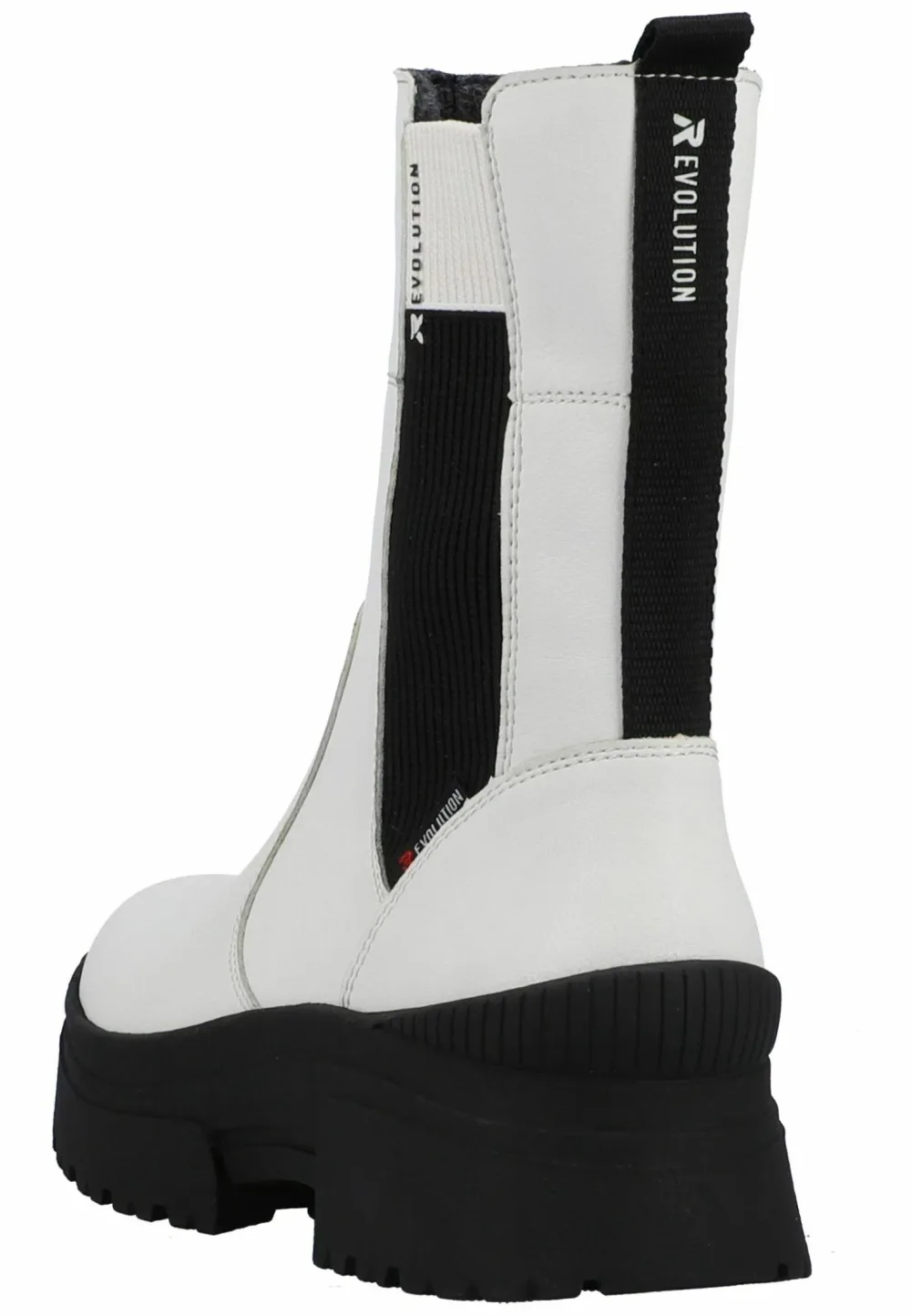 Bottines Femme Rieker Revolution Blanches en Cuir – Semelle Crantée