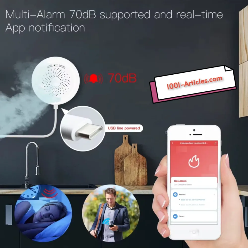 Détecteur intelligent de fuite de gaz avec sirène MOES - Tuya Smart Zigbee