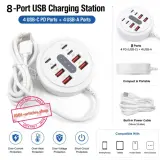Prise multiport - Hub d'alimentation 08 en 01 - Fast Charge PD 66w et QC 3.0