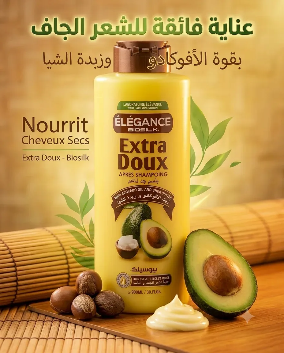 Elegance biosilk بلسم بزيت الافكادو وزبدة الشيا 900مل